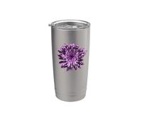 Diseño de flores de dalia negra y rosa Vaso térmico de acero inoxidable de doble pared