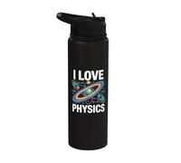Diseño de fórmula de átomo cósmico I Love Physics Stainless Steel Insulated Water Bottle