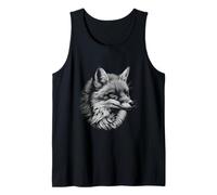 Diseño de Fox Line Art, Animales Salvajes y Naturaleza Camiseta sin Mangas