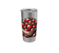 Diseño de fresa dulce: estética Y2K Vaso térmico de acero inoxidable de doble pared