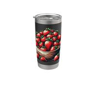 Diseño de fresa dulce: estética Y2K Vaso térmico de acero inoxidable de doble pared