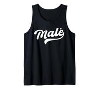 Diseño de fuentes masculinas Maldivas Souvenir Islas Maldivas Capital Camiseta sin Mangas