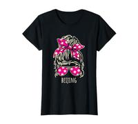 Diseño de gafas de sol de cinta de moño de pelo desordenado de la ciudad de Beijing Camiseta