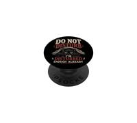Diseño de Gato con Texto en inglés Do Not Disturb I'm Disturbed Enough Already Moody Cat PopSockets PopGrip Adhesivo