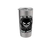 Diseño de gato de Cheshire con diseño de gato We're All Mad Here Vaso térmico de acero inoxidable de doble pared