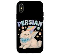Diseño de Gato Persa Y2K con Arco y Rayo Carcasa para iPhone X/XS