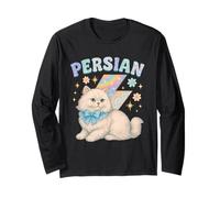 Diseño de Gato Persa Y2K con Arco y Rayo Manga Larga