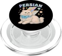 Diseño de Gato Persa Y2K con Arco y Rayo PopSockets PopGrip para MagSafe