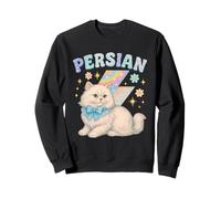 Diseño de Gato Persa Y2K con Arco y Rayo Sudadera