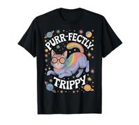 Diseño de gato ronronroneando fectly Trippy Camiseta