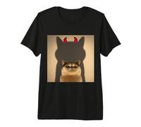 Diseño de Gato Sombra Diabólica Camiseta Premium