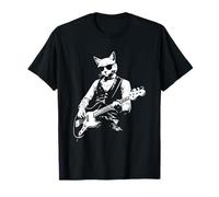 Diseño de Gato Tocando bajo y usando Gafas de Sol Camiseta