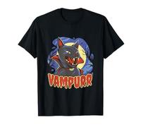 Diseño de Gato Vampiro gótico de Terror Lindo Amante de los Gatos VAMPURR Camiseta