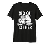 Diseño de Gatos gorditos Felices de Big OL' Kitties Camiseta Premium