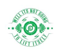 Diseño de gimnasio fitness, bueno, no se va a levantar solo. Calcomanías de pared de PVC 41x49.1cm Autoadhesivo Verde