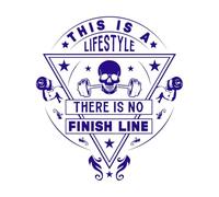 Diseño de gimnasio fitness, este es un estilo de vida, no hay línea de meta. Calcomanías de letras 54.6x61.1cm No daña la superficie de la pared Azul oscuro