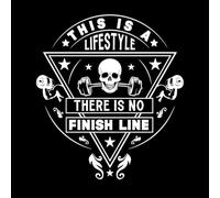 Diseño de gimnasio fitness, este es un estilo de vida, no hay línea de meta. Decoración de vinilo para pared 67.2x75.2cm Cultura del tatuaje Blanco