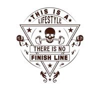 Diseño de gimnasio fitness, este es un estilo de vida, no hay línea de meta. Decoración de vinilo para pared 54.6x61.1cm Pintura mural artística Café