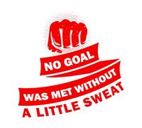 Diseño de gimnasio fitness. Ningún objetivo se logró sin un poco de sudor. Calcomanías de pared de PVC 42x42.3cm Impermeable Rojo