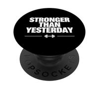 Diseño de Gimnasio Motivacional más Fuerte Que Ayer PopSockets PopGrip Adhesivo