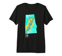 Diseño de Girasol de Alabama con Arte Floral Vibrante Camiseta Premium