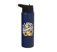 Diseño de girasol y limón I Love Summer Stainless Steel Insulated Water Bottle