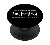 Diseño de Goma de Tenis: Soy una Mujer Simple PopSockets PopGrip Adhesivo