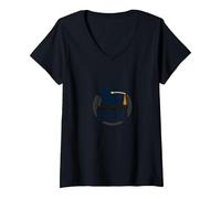 Diseño de Gorra de celebración de graduación 2024 para graduados Camiseta Cuello V, Mujer, Negro, L