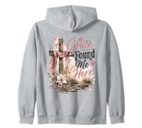 Diseño de Grace Found Me Here Christian Cross Sudadera con Capucha