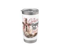 Diseño de Grace Found Me Here Christian Cross Vaso térmico de acero inoxidable de doble pared