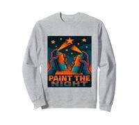 Diseño de grafitero Paint The Night Sudadera, Unisex para Adultos, Gris Jaspeado, XL