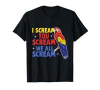 Diseño de Guacamayo con Texto en inglés I Scream You Scream Camiseta