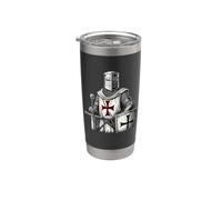 Diseño de guerrero caballero templario Vaso térmico de acero inoxidable de doble pared