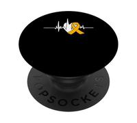 Diseño de guerrero de latidos del corazón de cáncer PopSockets PopGrip Adhesivo
