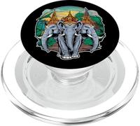 Diseño de Guerrero Elefante Lao de 3 Cabezas PopSockets PopGrip para MagSafe