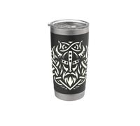 Diseño de guerrero vikingo celta, mitología nórdica, arte de nudos Vaso térmico de acero inoxidable de doble pared