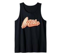 Diseño de Guion Aloha Retro Surf Hawaii Tropical Beach Camiseta sin Mangas