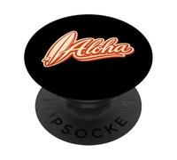 Diseño de Guion Aloha Retro Surf Hawaii Tropical Beach PopSockets PopGrip Adhesivo