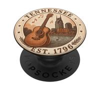 Diseño de Guitarra con Skyline de Nashville 1796 Tennessee PopSockets PopGrip Adhesivo