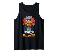 Diseño de Halloween con I Want You Spooky Bats Pumpkin Man Camiseta sin Mangas
