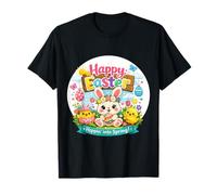 Diseño de Happy Easter Bunny Chick Hopping Into Spring Camiseta