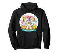 Diseño de Happy Easter Bunny Chick Hopping Into Spring Sudadera con Capucha