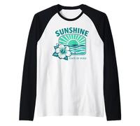 Diseño de Hibisco Tropical Sunshine State of Mind Camiseta Manga Raglan