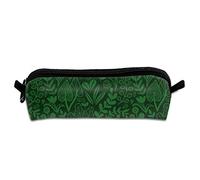 Diseño de hojas botánicas. Diseño natural. Verde oscuro. Estuche de lona para estudiantes, estuche para lápices, estuche para maquillaje, bolsa de cosméticos, 21 x 5,5 x 5 cm