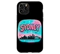 Diseño de horizonte de la ciudad de Sydney con letras de burbujas pastel y estrellas Carcasa para iPhone 11 Pro