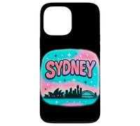 Diseño de horizonte de la ciudad de Sydney con letras de burbujas pastel y estrellas Carcasa para iPhone 13 Pro Max