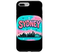 Diseño de horizonte de la ciudad de Sydney con letras de burbujas pastel y estrellas Carcasa para iPhone 7 Plus/8 Plus