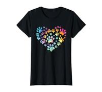 Diseño de Huella de Perro, Perro, Mascota, diseño de Huellas, Idea de Regalo Camiseta gráfica económica, Mujer, Negro, M
