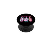 Diseño de Huellas a Cuadros para Amantes de los Perros PopSockets PopGrip Adhesivo