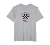 Diseño de Huellas de Perro mamá Vibes para Amantes de Las Mascotas Camiseta, Hombre Tallas Grandes, Gris Jaspeado, 4X Alto